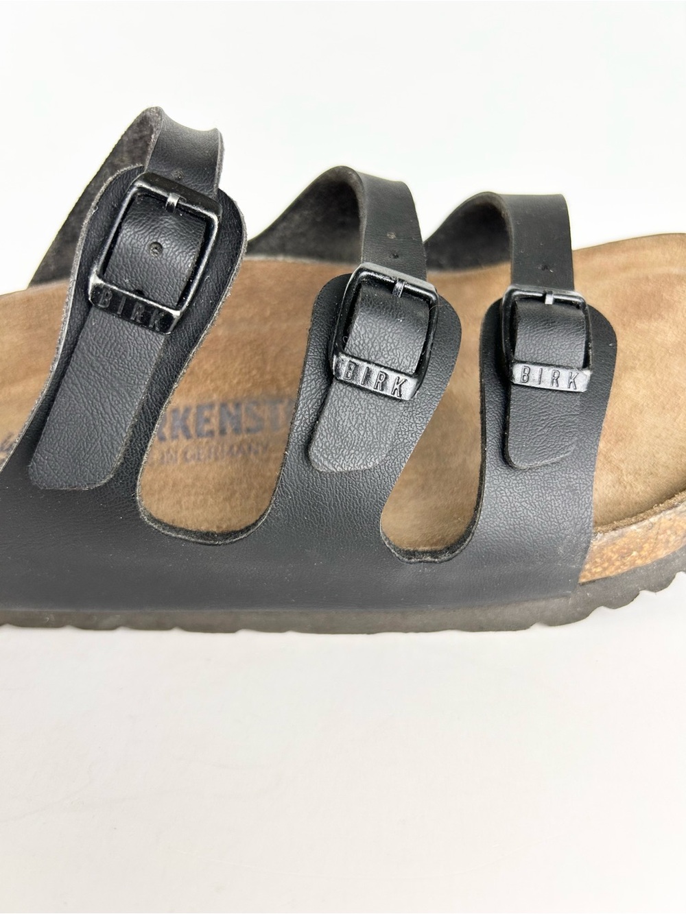 Birkenstock Florida Birko-Flor Three Strap Black Sandals EU 40 US 9 - Picture 10 of 13